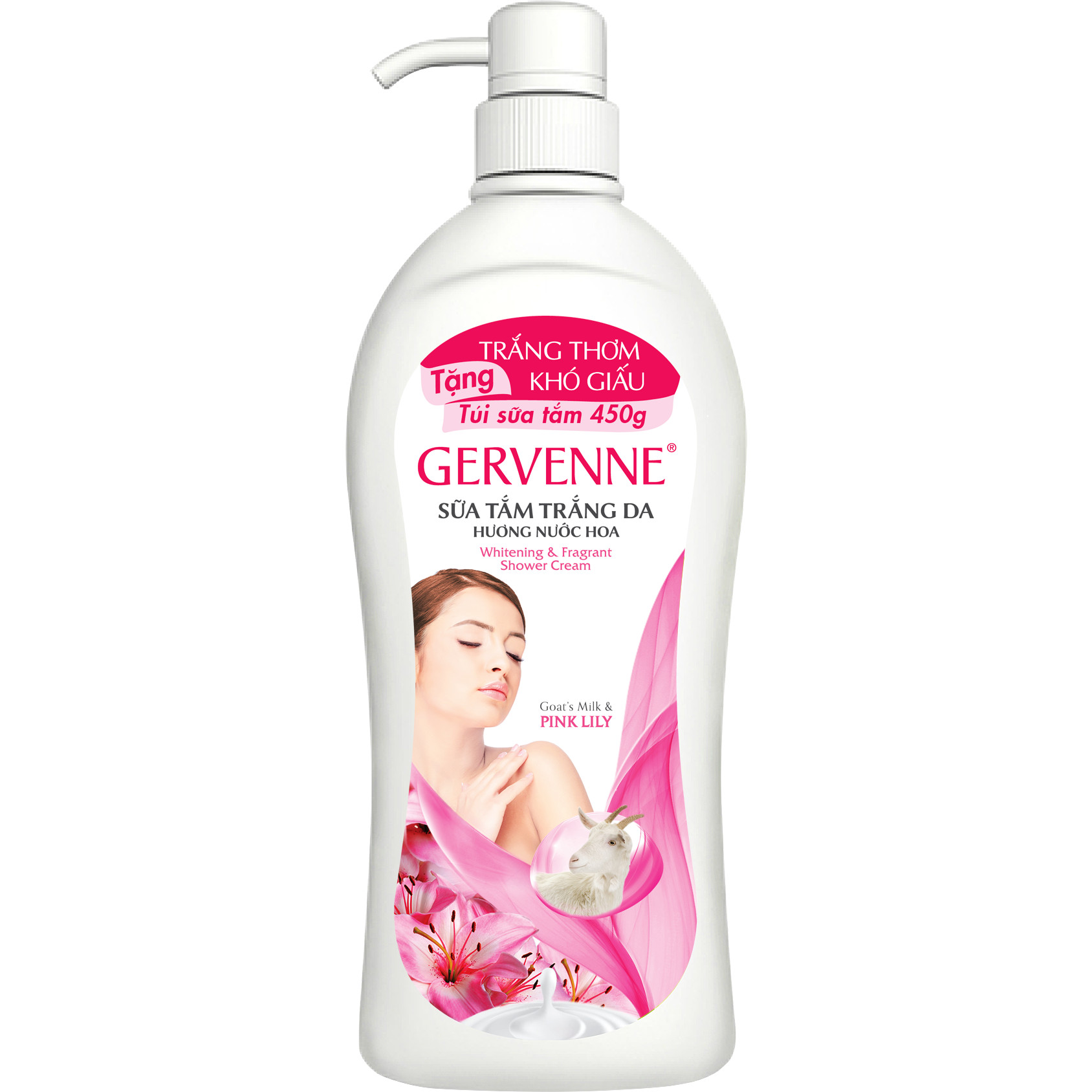 Gervenne Sữa tắm Trắng da Hương nước hoa Pink Lily 1200g