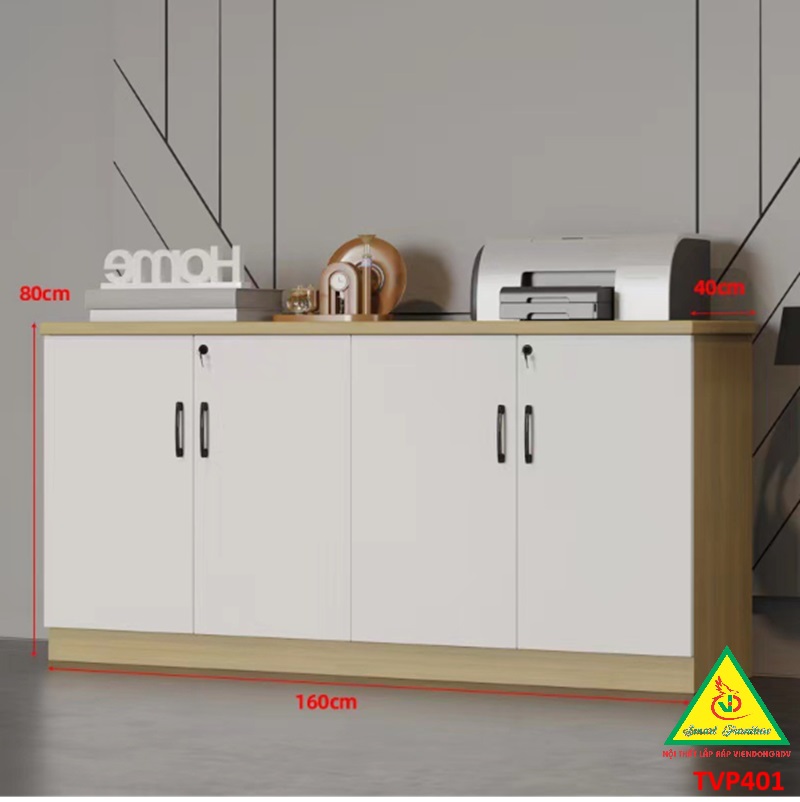 Tủ hồ sơ văn phòng, tủ tài liệu thấp gỗ MDF TVP401 - NỘI THẤT LẮP RÁP VIENDONGADV