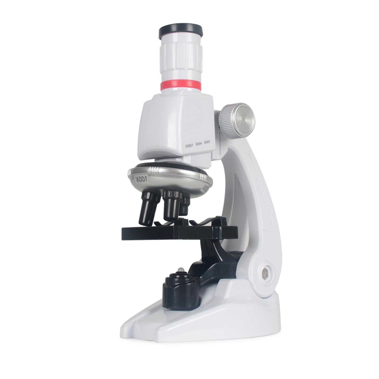 Science Kits for Kids Beginner Microscope STEM Science Educational Toy 100X 400X 1200X Magnification with LED Light for