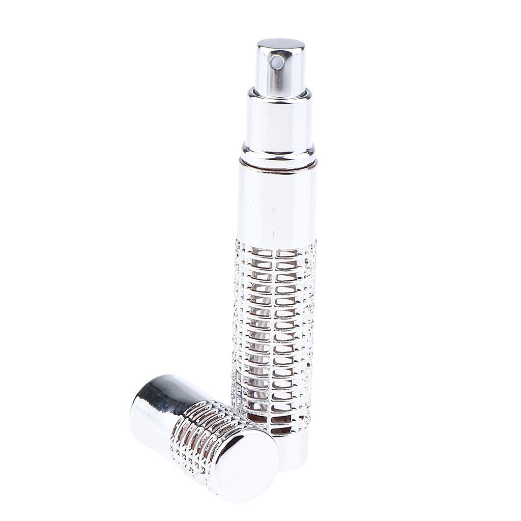 Portable 5ml Empty Refillable Perfume Bottle Pump Spray Bottles Glass Silver