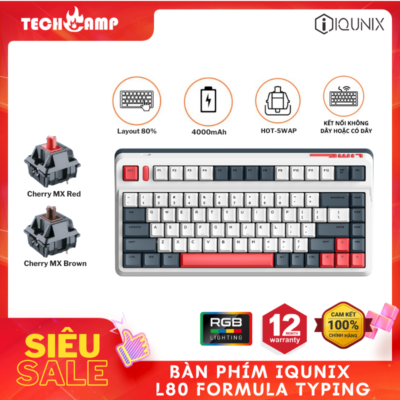 Bàn phím IQUNIX L80 Formula Typing - Hàng chính hãng