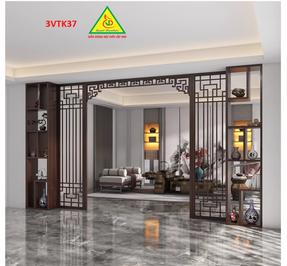 Vách ngăn phòng khách , vách ngăn phòng khách hiện đại 3VTK37 - Nội thất lắp ráp Viễn Đông Adv