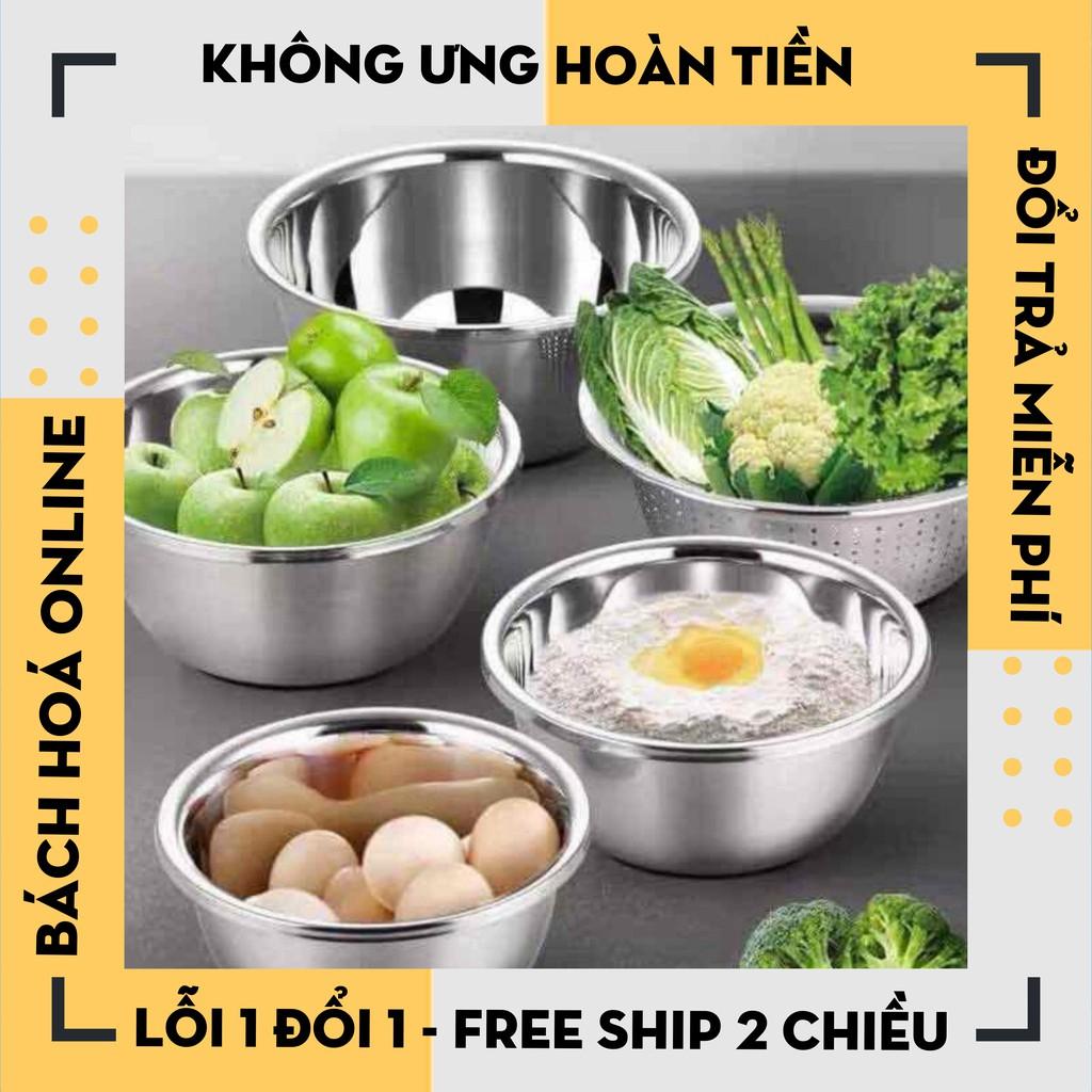 Combo 5 bộ rổ và chậu inox 304 cao cấp