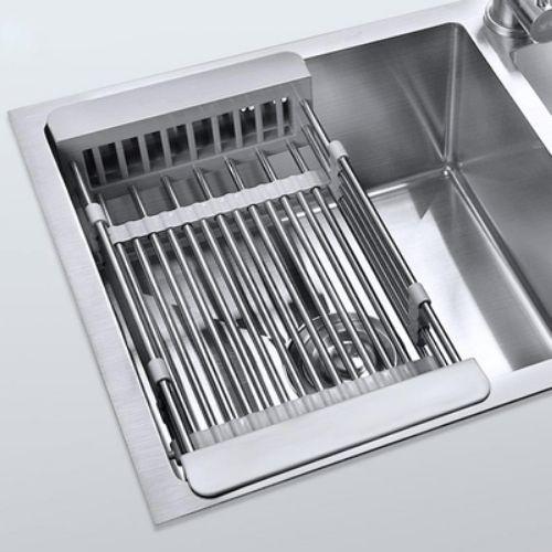 Kệ rổ inox để bồn rửa chén điều chỉnh chiều dài