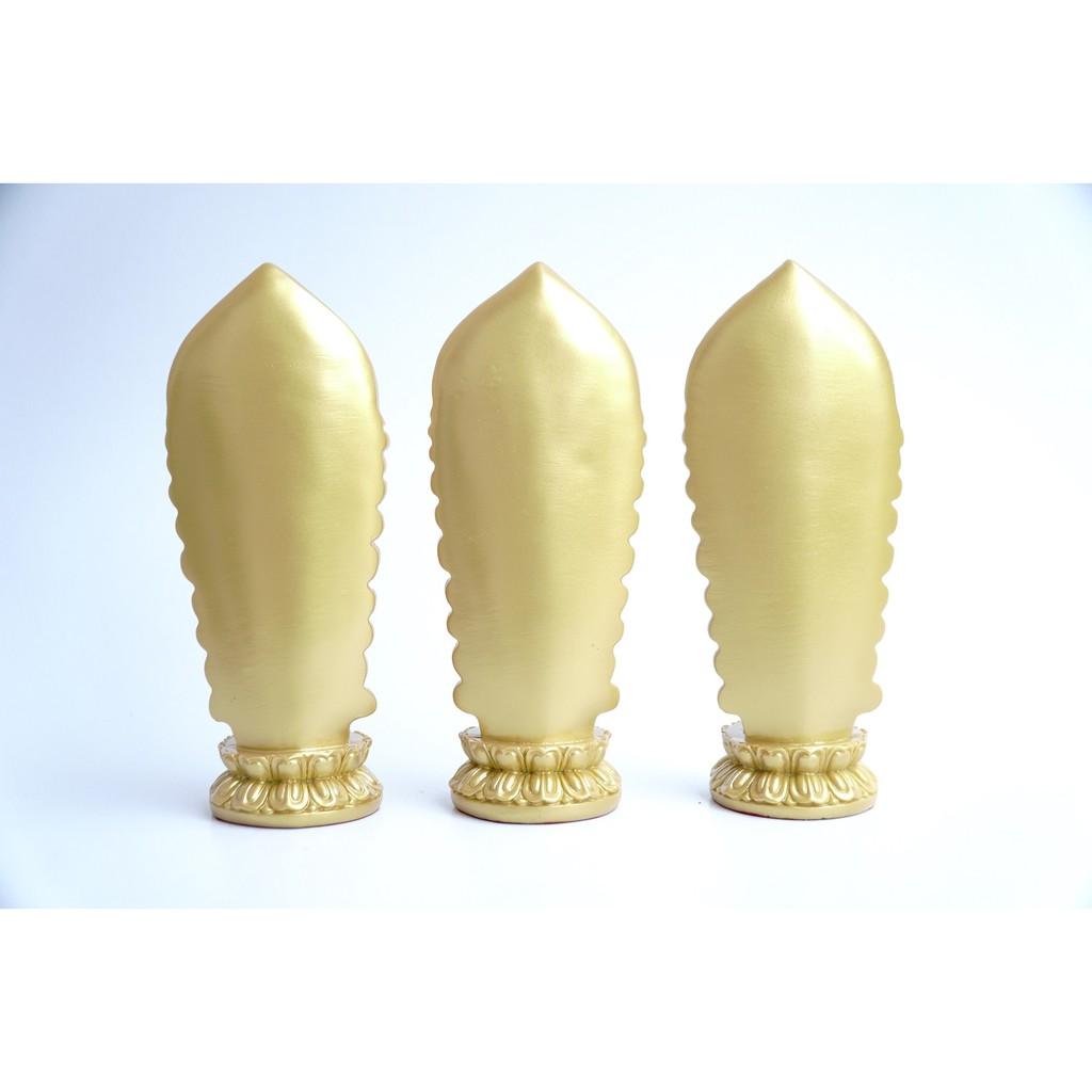 Bộ 3 tượng Tam Thế Phật Tây Phương Tam Thánh đứng nhũ vàng - Cao 18cm