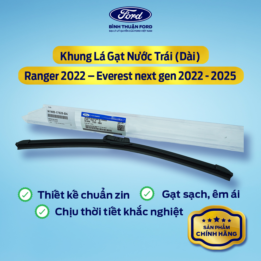 Khung Lá Gạt Nước Trái (Dài) Ranger 2022 – Everest next gen 2022 - 2025 – Chính Hãng