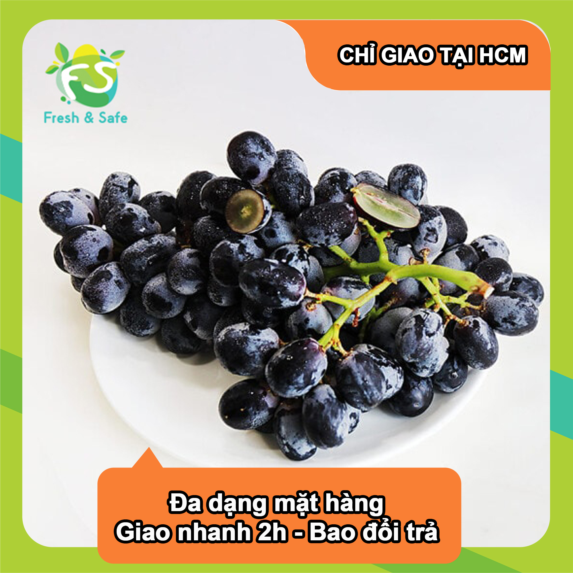 Nho đen không hạt nhập khẩu - 500gr