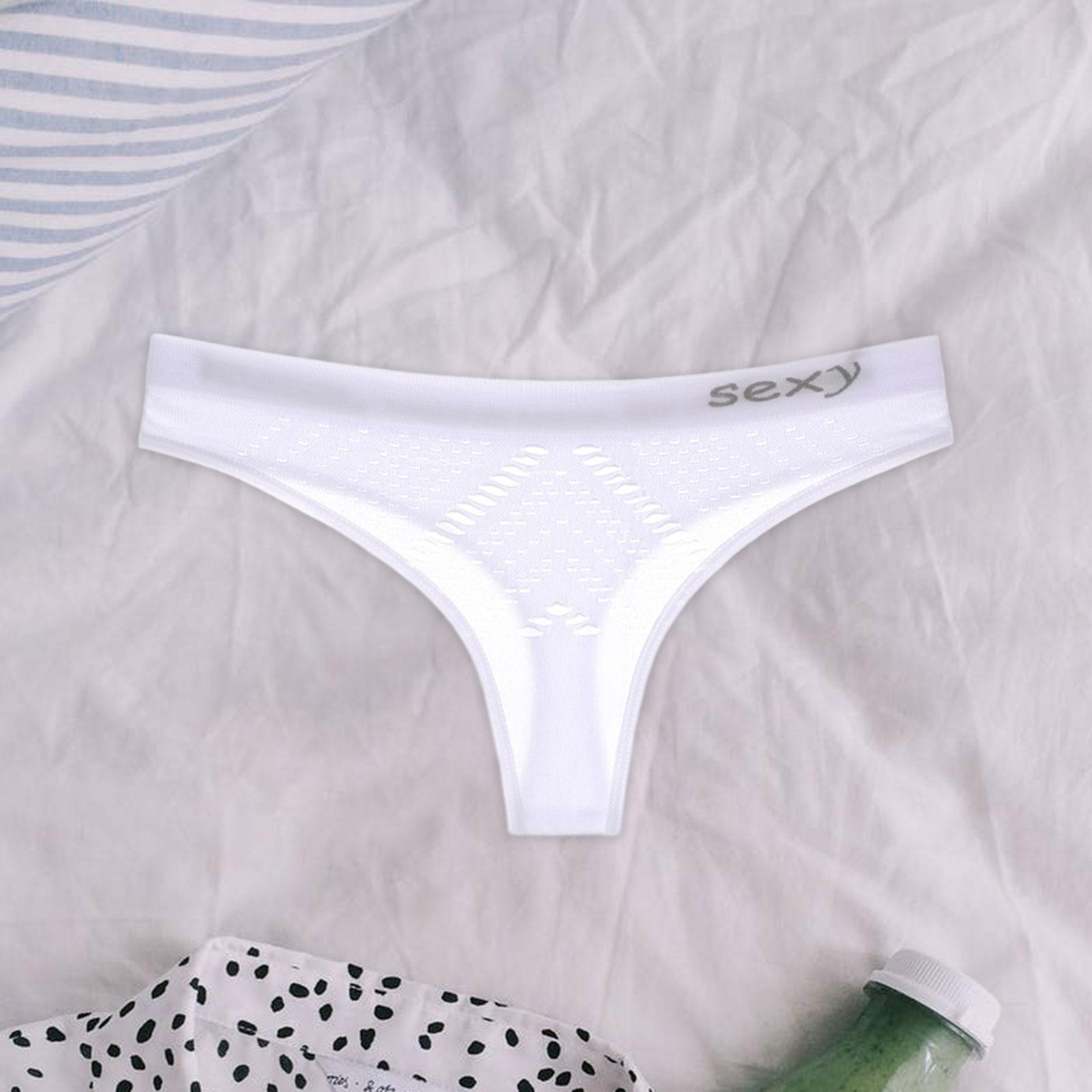 Women Underwear Panties Low Waist Lingerie Elastic Soft Hollow Out Lady Thongs Briefs for Yoga Pants Dress Jeans Gowns Travel