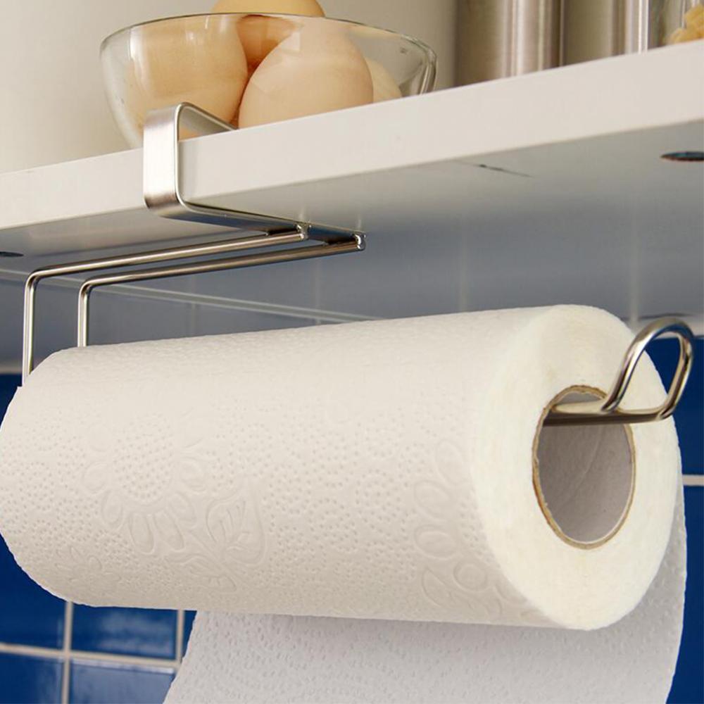 Durable Stainless Steel Kitchen Cupboard Paper Towel Holder Towel Storage Rack