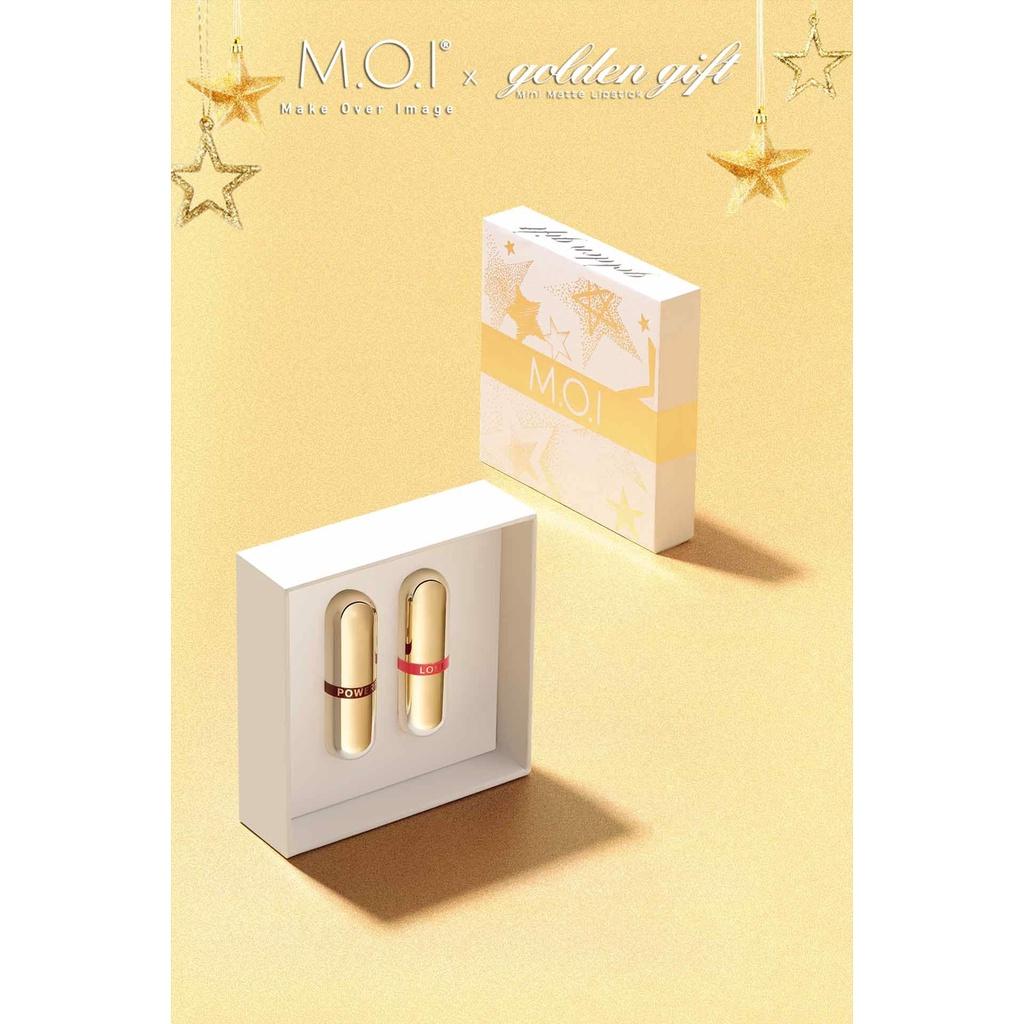 Son Môi Mini - SET LOVE 2 Thỏi - MOI Cosmetics Hồ Ngọc Hà - Golden Gift