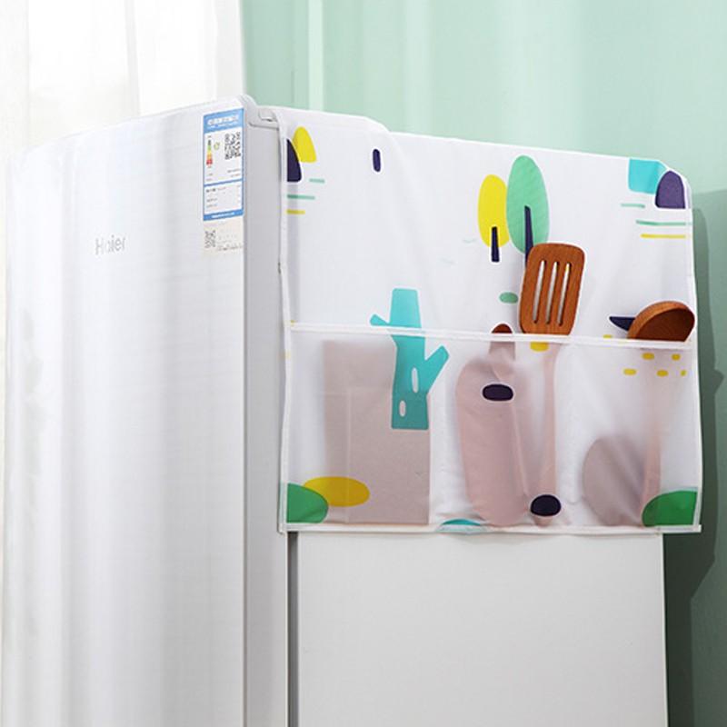 Bạt phủ tủ lạnh Cicico H842 tấm chắn bụi bảo vệ tủ lạnh lò vi sóng máy giặt kèm túi 2 bên tiện dụng