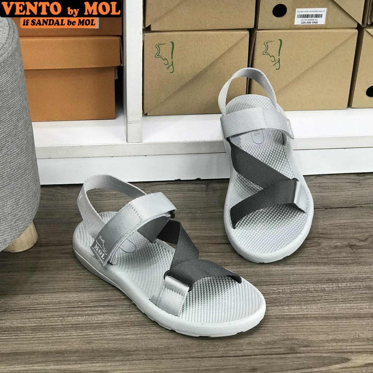 Giày sandal unisex nam nữ quai chéo vải dù đế mõng Slim có quai hậu cố định hiệu MOL mang đi học du lịch MS1166R