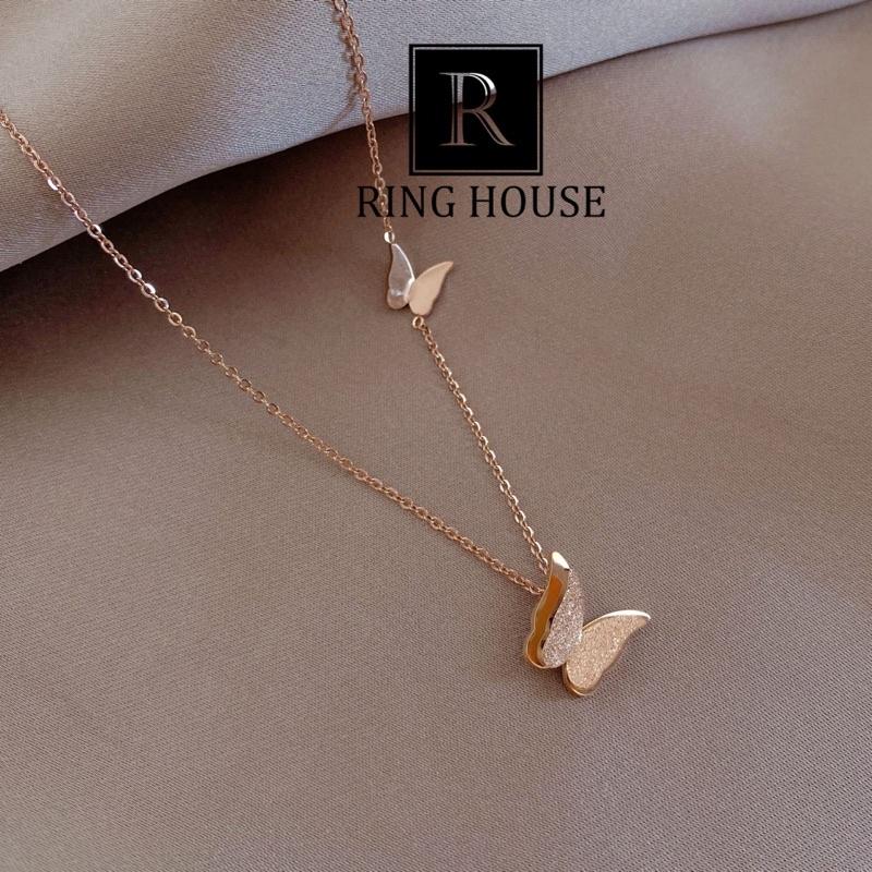 Dây Chuyền Vòng Cổ Nữ Titan Đôi Bướm Đẹp Ring House