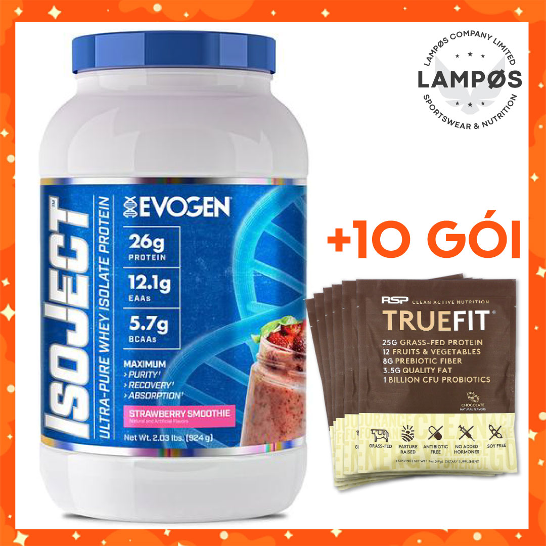 Combo Sữa Tăng Cơ Whey Protein IsoJect Evogen - Kèm 10 Gói RSP TrueFit Sữa Thay Thế Bữa Ăn Tiện Lợi, Hỗ Trợ Tăng Cơ Giảm Mỡ, Chứa Vitamin Khoáng Chất & Men Tiêu Hóa