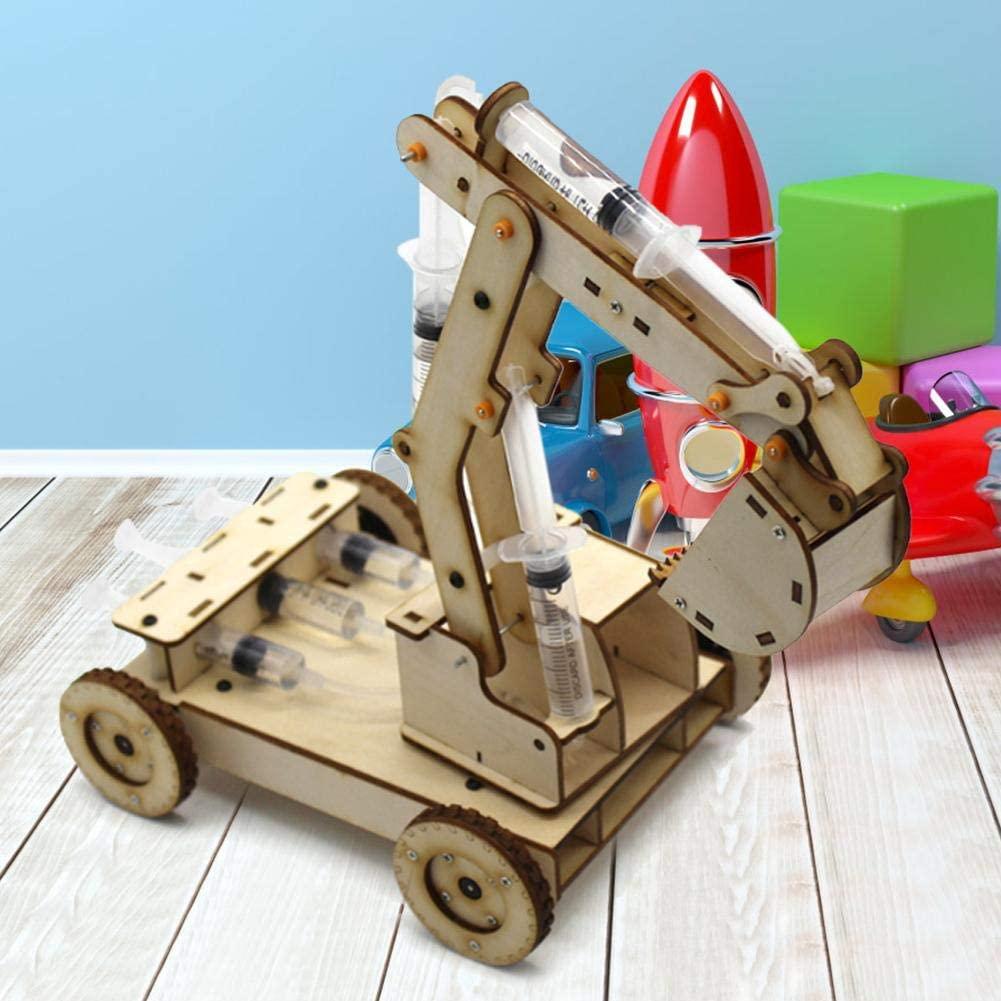 Lắp ráp mô hình máy xúc bằng gỗ, đồ chơi xe máy xúc thủy lực lắp ráp DIY
