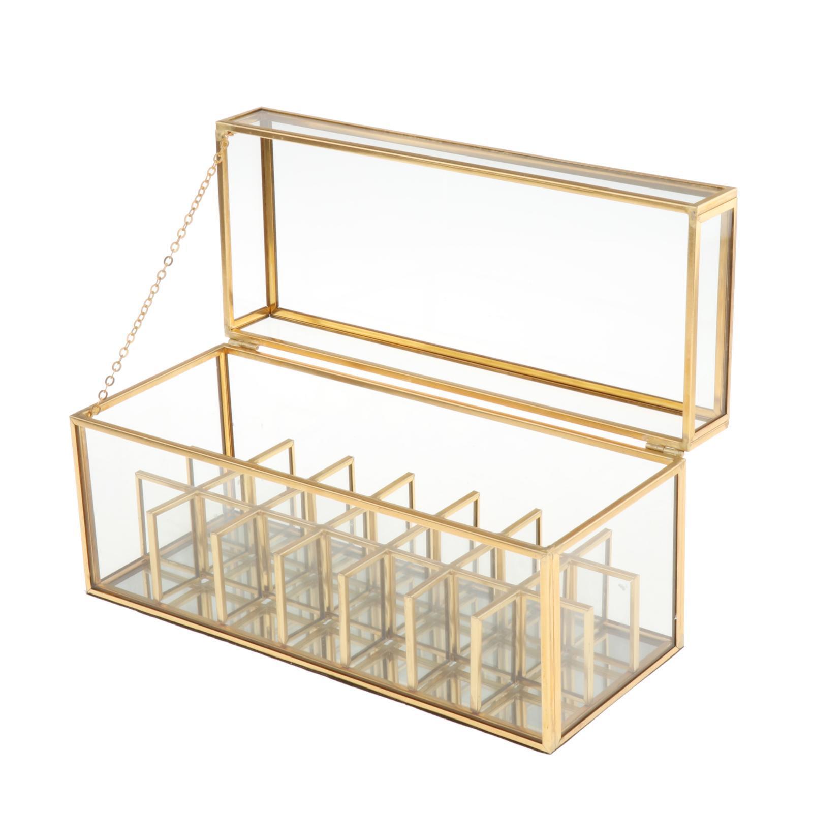 Glass  Makeup Display Organizer Comestic Storage Box 11cm