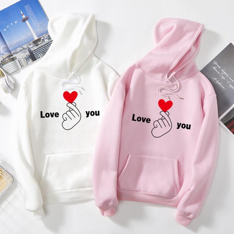 Áo Hoodie bắn tim Love you hoodie nam nữ đơn giản đẹp