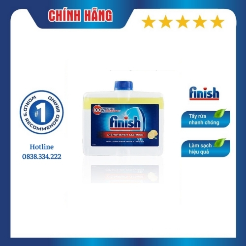 [HCM] Dung dịch tẩy rửa máy rửa chén Finish Dishwasher Cleaner Lemon 250ml - hương chanh