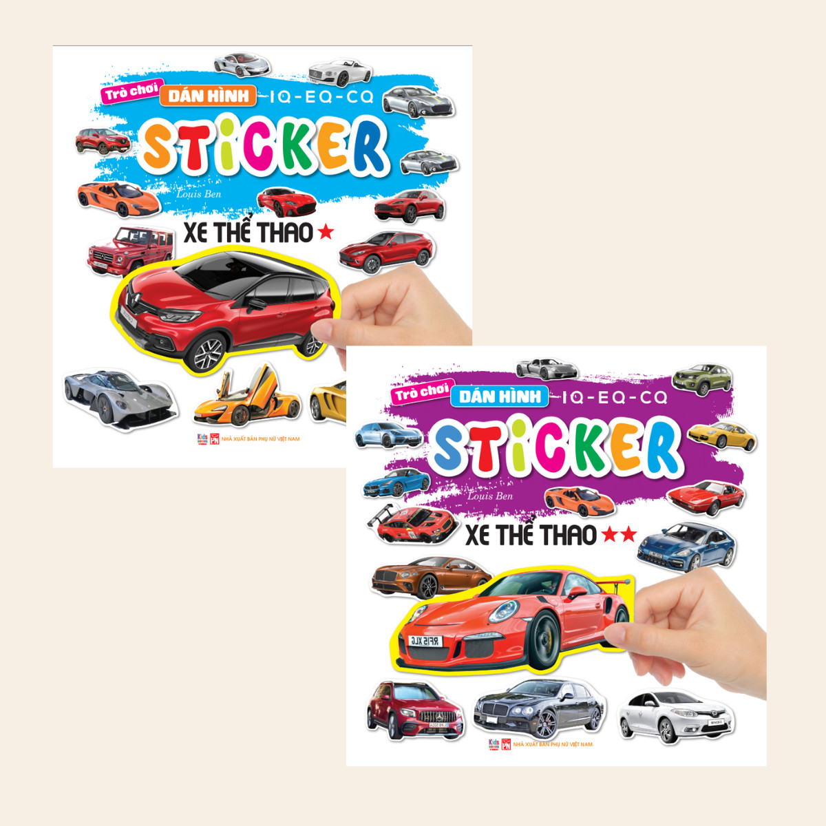 Sách - Combo Trò Chơi Bóc Dán Hình Sticker - Xe Thể Thao - Tập 1+2 - Rèn Luyện IQ EQ CQ (VT)
