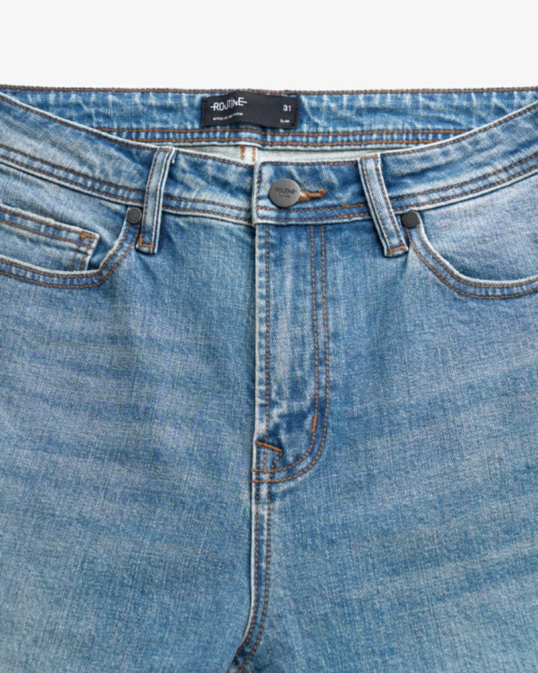 Quần jeans nam ROUTINE màu Xanh M/INDIGO . Form Slim cropped - 10F24DPA007 | LASTORE MENSWEAR