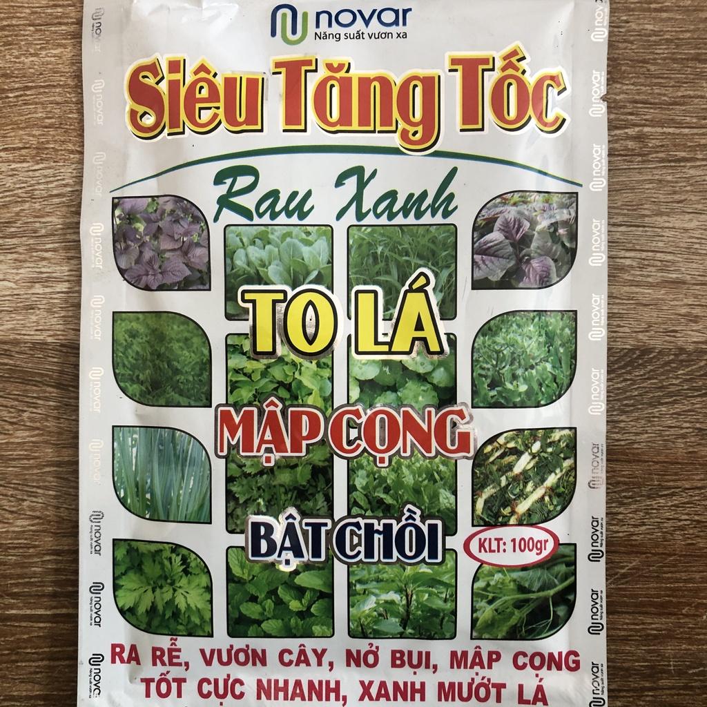 Phân bón siêu tăng tốc Novar 100g, giúp to lá, mập cọng, bật chồi, ra rễ mạnh, vươn cây, xanh mướt lá