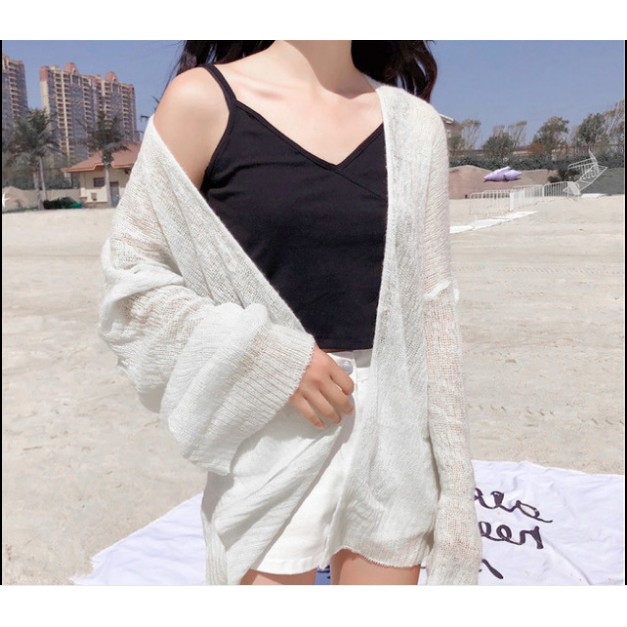 Áo khoác cardigan len mỏng quyến rũ