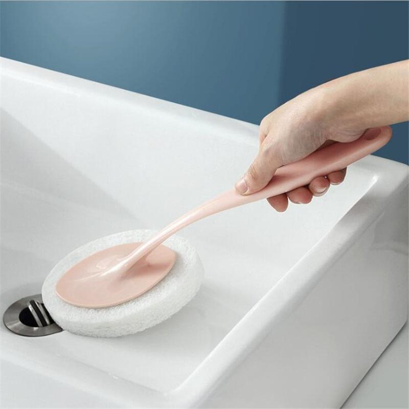 3 Colors Bathtub Cleaning Brush Handheld Toilet Sponge Brushes Floor Ceramic Tile Cleaner Bathroom Brush