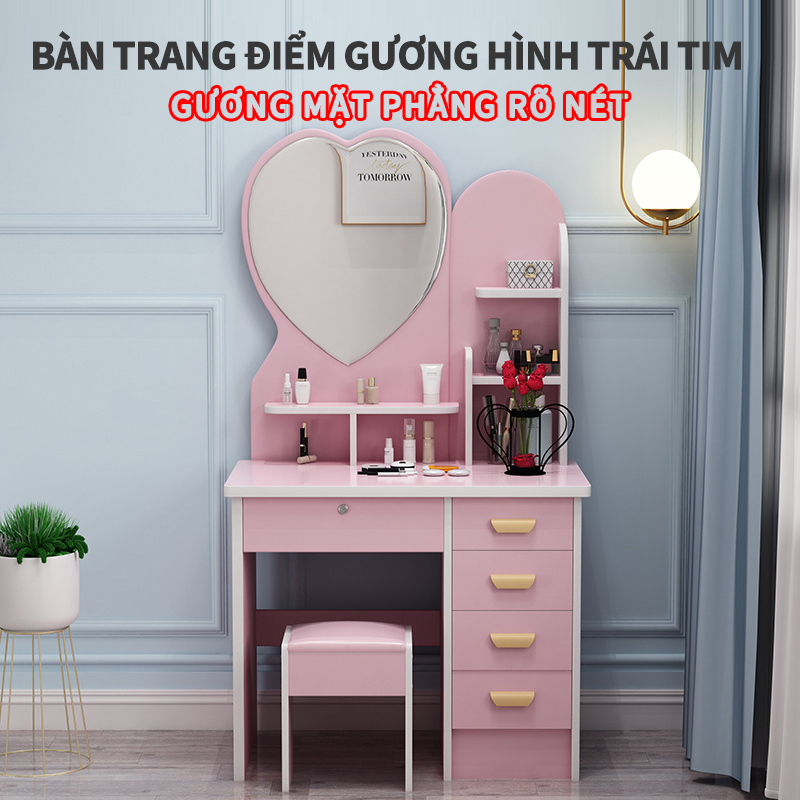 Bàn trang điểm sang trọng Tủ trữ đồ có kèm gương trang điểm Bàn trang điểm đa năng tối giản Phù hợp cho mọi loại phòng ngủ