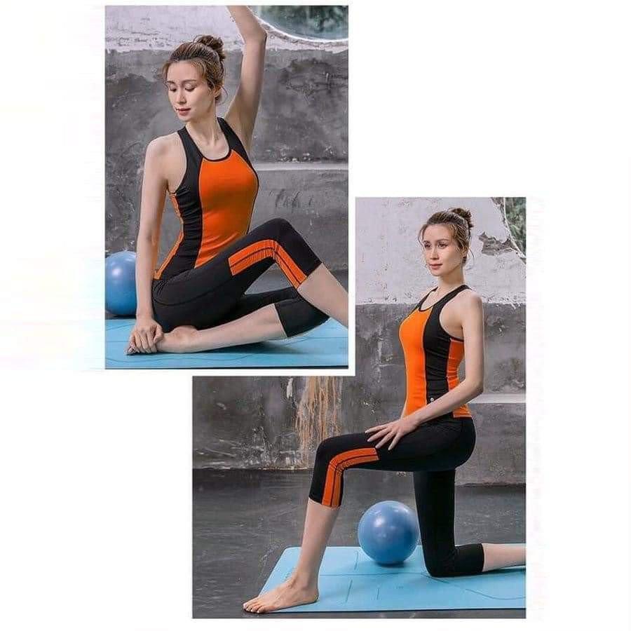 Đồ tập gym yoga nữ, bộ tập gym yoga nữ chất vải co giãn 4 chiều tặng kèm mút ngực thấm hút mồ hôi tốt(bộ lửng đan chéo)