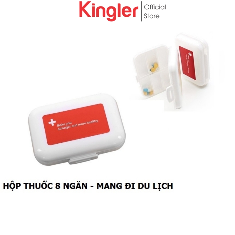 Hộp Chia Thuốc 8 Ngăn Mang Đi Du Lịch, Tiện Dụng, Nhỏ Gọn, Chắc Chắn, Giá Rẻ, Nhựa An Toàn Môi Trường, Tiện Lợi Trong Gia Đình. Kingler 7123