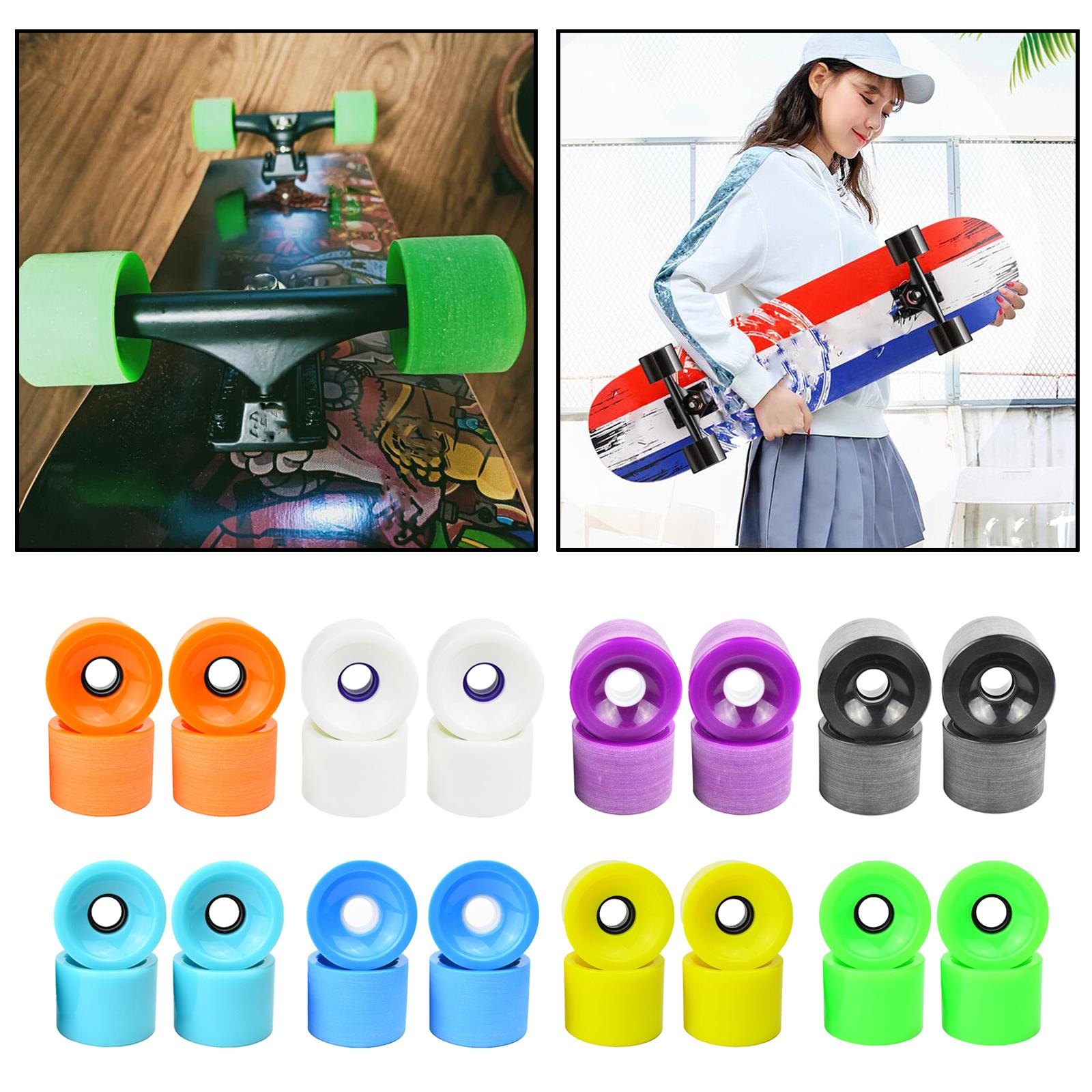 4Pcs Skateboard Wheels Set Replacement PU Roller 78A Longboard Parts