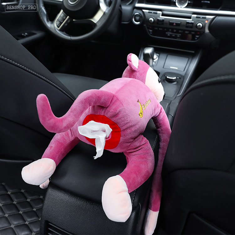 Túi đựng khăn giấy bằng thú nhồi bông Pink Monkey