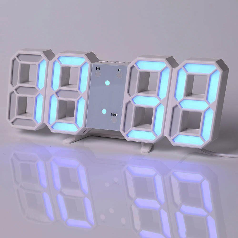 Đồng hồ LED 3D treo tường, để bàn thông minh -Đồng hồ treo tường/ để bàn