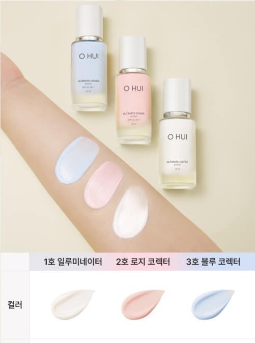 Kem lót giữ ẩm lâu trôi làm mịn kết cấu da &amp; hiệu chỉnh sắc da O HUI Ultimate Primer SPF20/PA++ 30ml