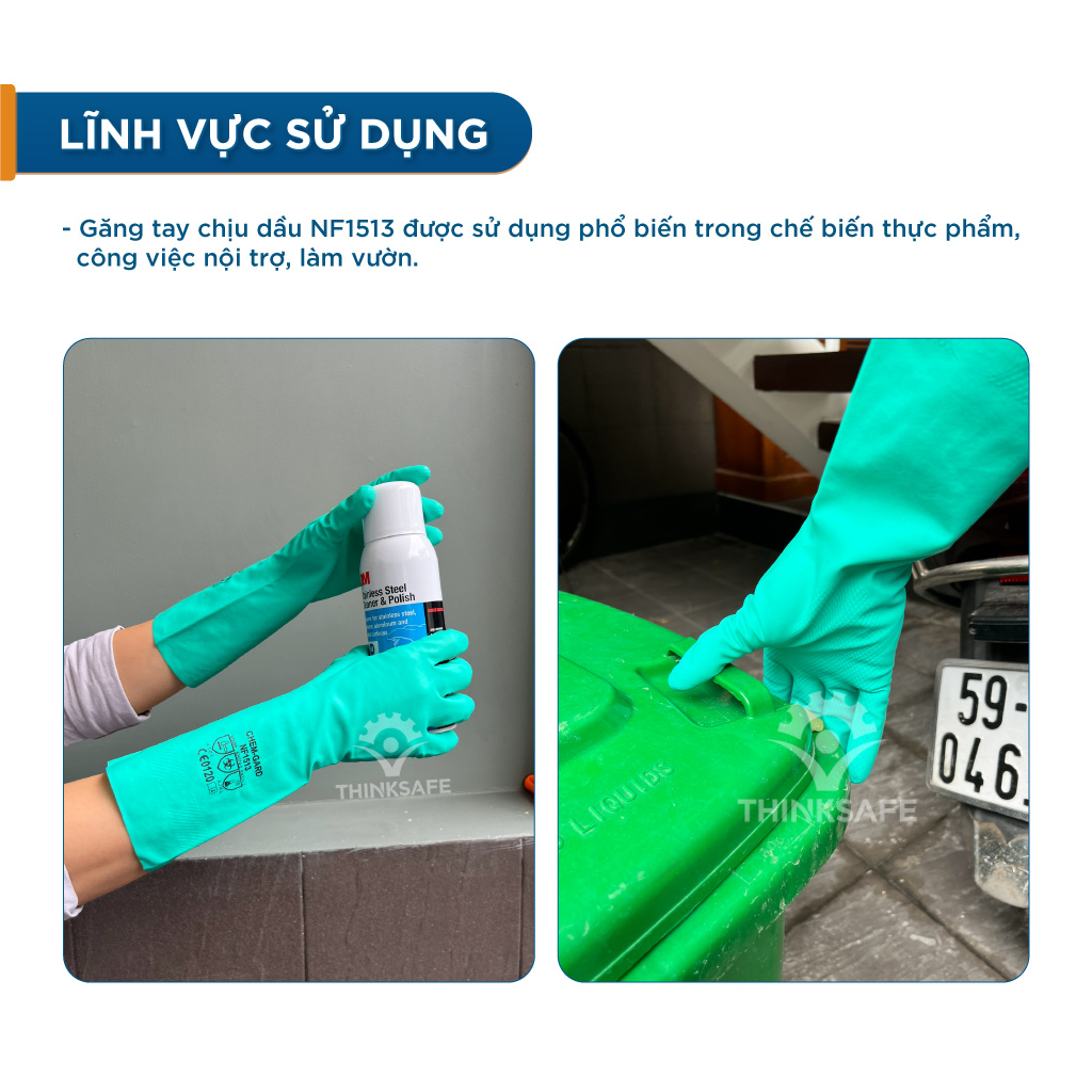 Găng tay chịu dầu Nastah NF1513 chống hóa chất, thoáng êm tay xuất xứ Malaysia