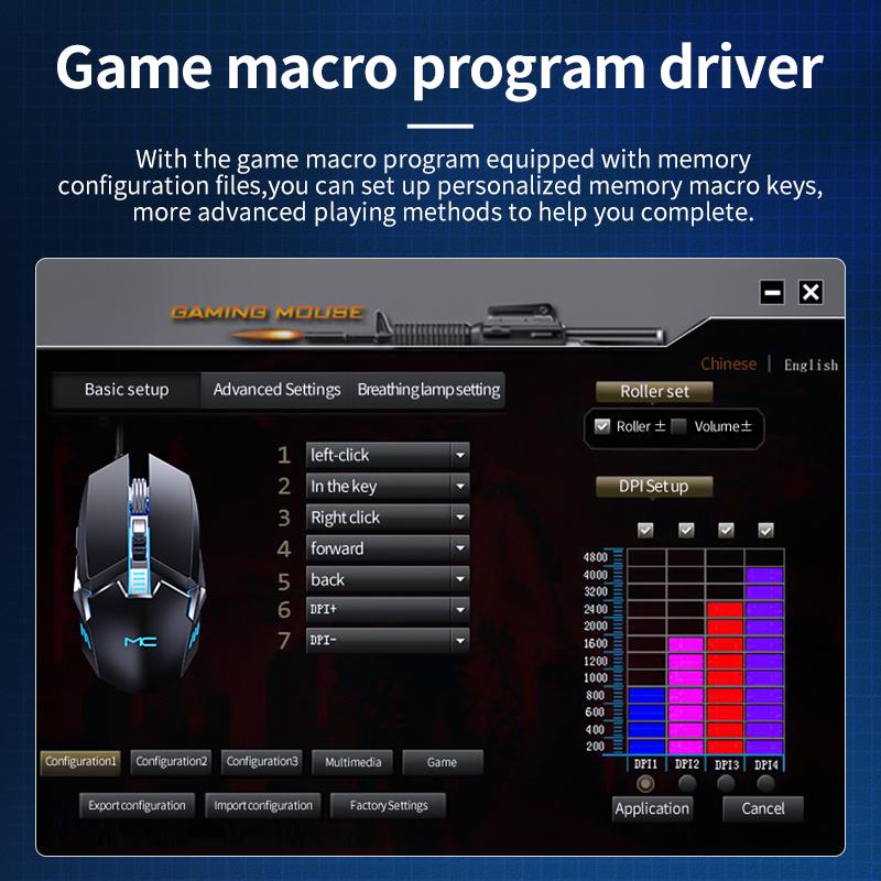 MC MS329 2400DPI Có Dây Cơ Chơi Game Chuột Văn Phòng USB Máy Tính Biến 4 Màu Chiếu Sáng Hiệu Quả