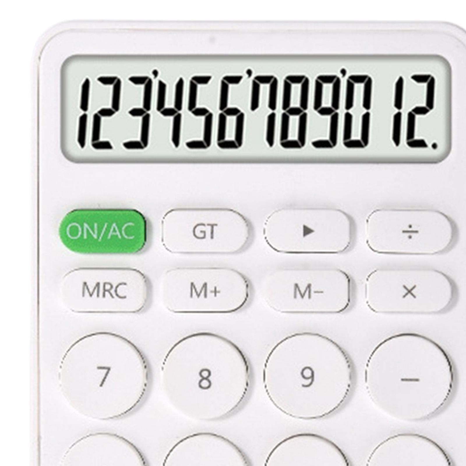 Electronic Calulator Cute Simple 12-Digit with Button Battery Mini Calculator for Home Students