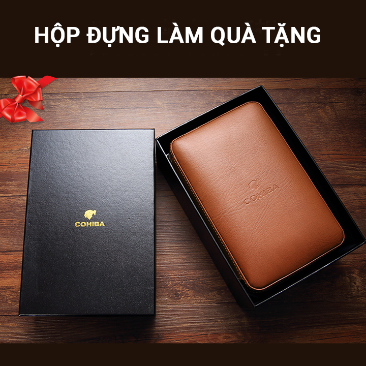 Bao Da Đựng X.ì G.à Nhỏ Gọn Nhiều Ngăn Kèm Khay Giữ Ẩm - Hộp Đựng C.i.G.a.r Sang Trọng Làm Quà Tặng Đối Tác DH-DGT2010 Giao màu ngẫu nhiên