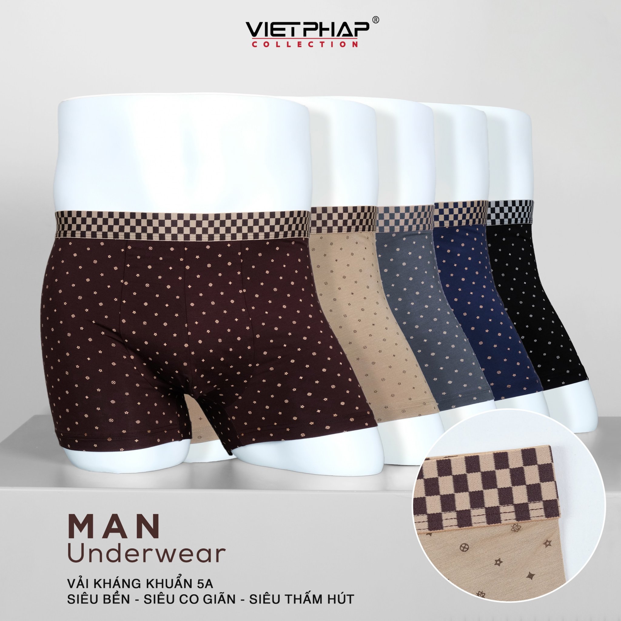 Quần Lót Nam VIỆT PHÁP Form Boxer Brief Chất liệu mềm mại co giãn , thấm hút mồ hôi 3909
