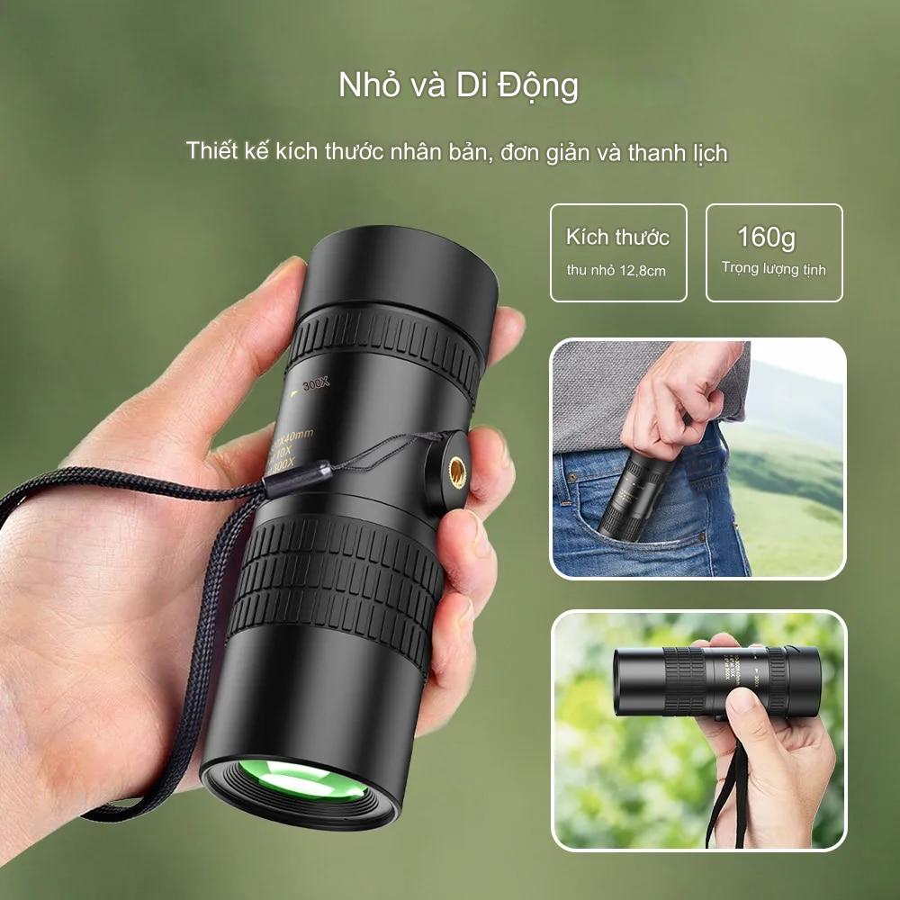 Ống lens cho điện thoại zoom 10x - 300x  ( TẦM NHÌN XA HÀNG Kilomet ) kèm kẹp điện thoại quay phim, chụp ảnh siêu nét cao cấp ( MÀU ĐEN, CÓ GIÁ ĐỠ ĐA NĂNG TIỆN LỢI)