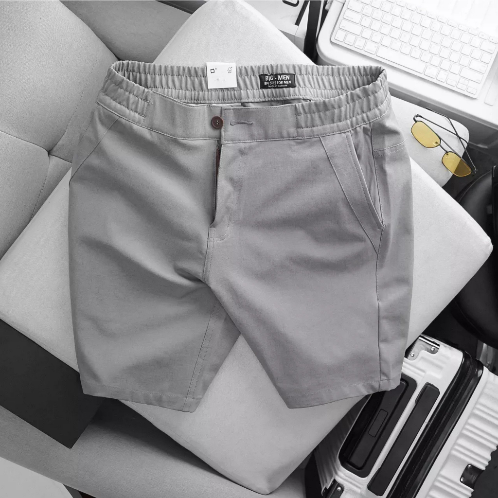 Quần Short Kaki Trơn Bigsize 85Kg - 135Kg Ống Đứng Đường May Kĩ Đẹp, Form Dáng Thời Trang