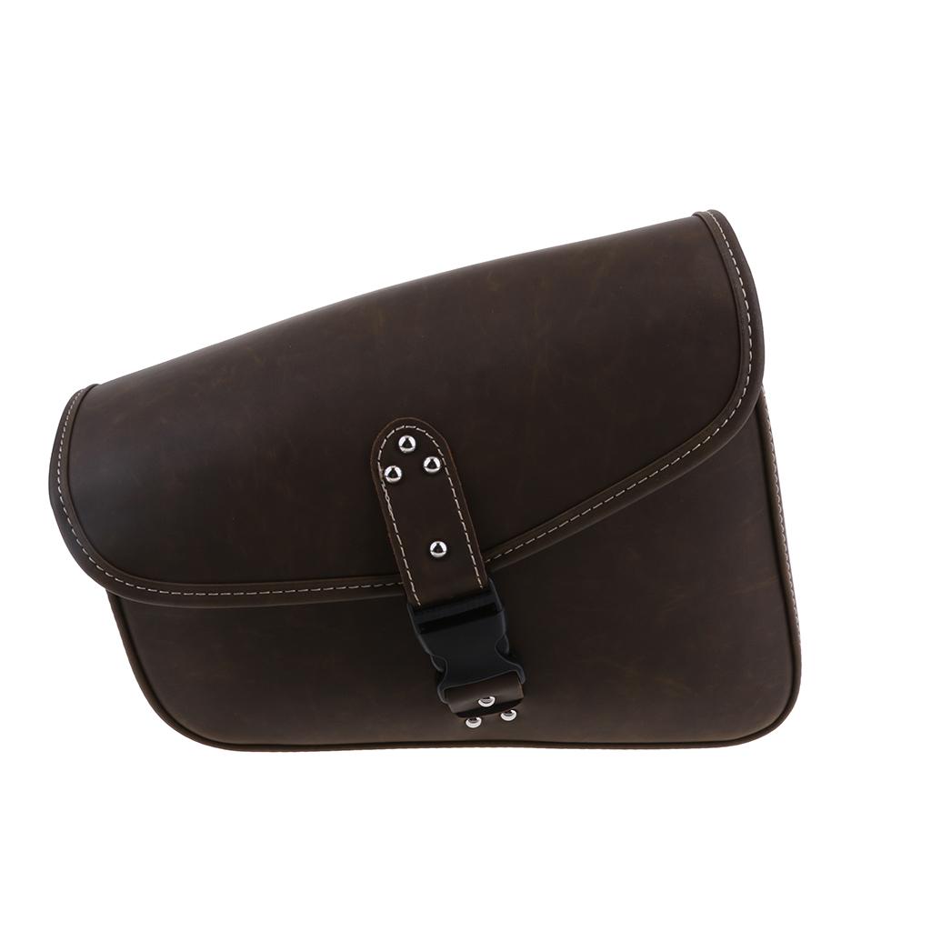 Left & Right PU Leather Solo Saddle Bag for 2004-2013 Harley Sportster XL883 XL1200