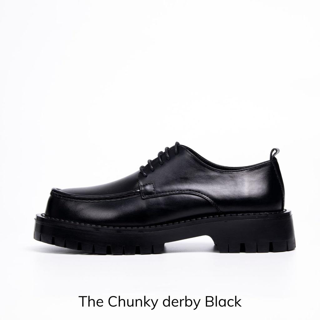 Giày da Chunky Derby Black August