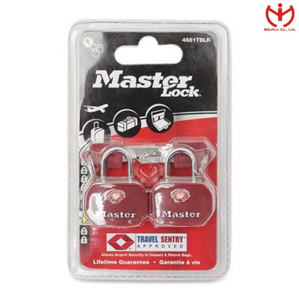 Bộ 2 ổ khóa vali TSA Master Lock 4681 TBLR dùng chung chìa - MSOFT