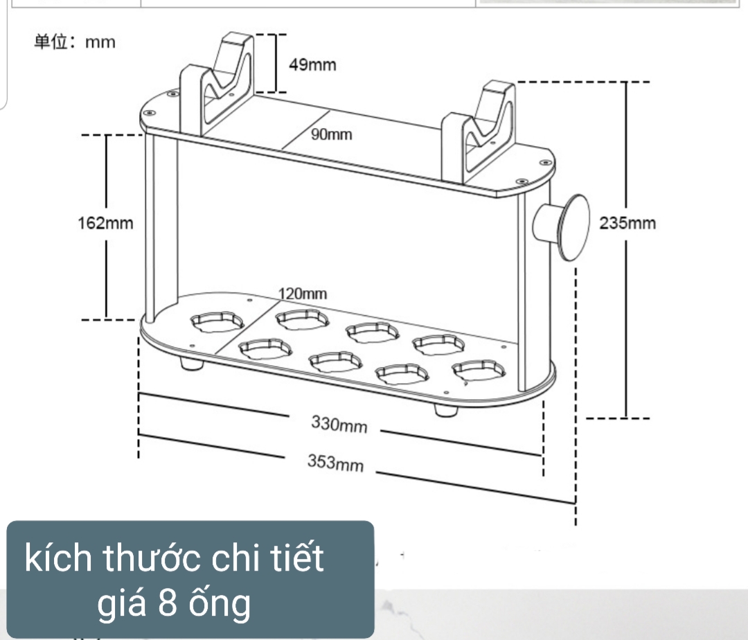 Giá đỡ máy sấy Dyson -màu hồng- 8 đầu- bản tiêu chuẩn