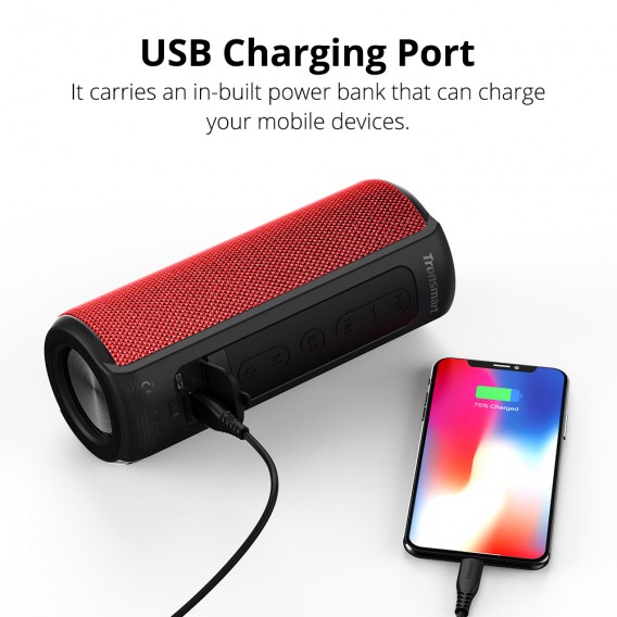 Loa bluetooth 5.0 ngoài trời, âm thanh vòm 360 độ, Bass sâu, Pin trâu Tronsmart Element T6 Plus - Hàng chính hãng