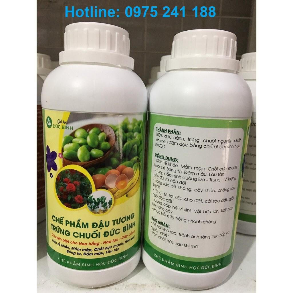 Phân đậu tương ủ trứng chuối hữu cơ rất tốt cho cây cảnh, hoa, rau củ quả... chai 500ml