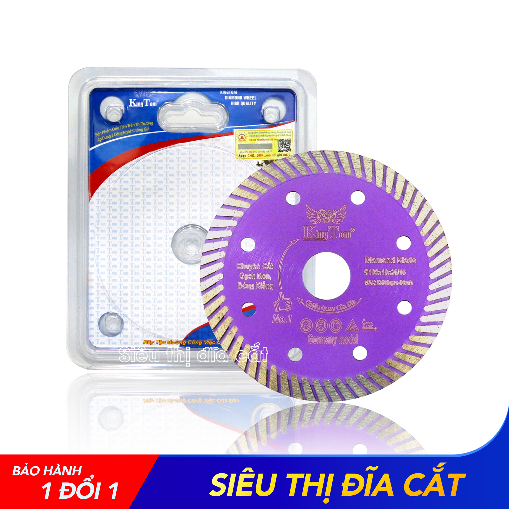 Lưỡi Cắt Đa Năng 105mm KingTom Tím Me Dày - Chuyên Đá Cứng - Bóng Kiếng Dày