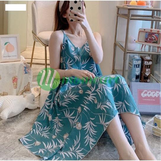 Mua Đầm bầu Lanh mặc nhà cho mẹ váy ngủ cho bà bầu sau sinh 2 dây Freesize  siêu mát thời trang thiết kế đẹp giá rẻ Bigsize  Tiki