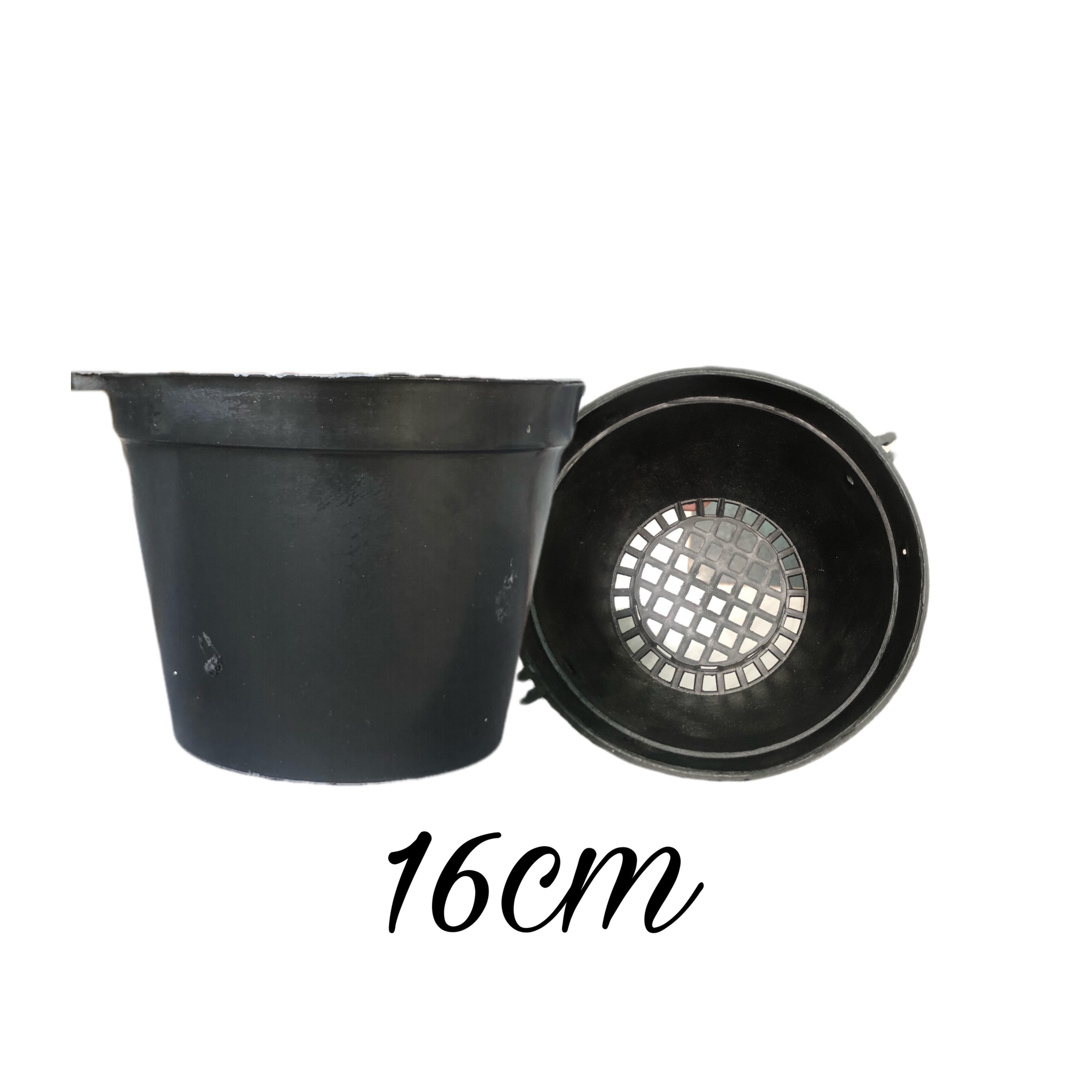 Chậu nhựa đen Bít lổ- f18cm